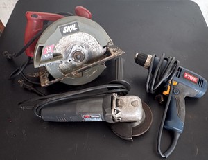 Skil Circular Saw, Angle Grinder, Ryobi Drill