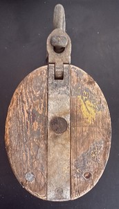 Vintage Wooden Block and Tackle Pulley