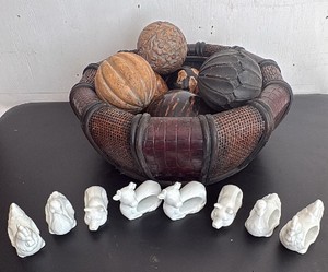 Centerpiece Bowl with Orbs and Farm Animal Napkin Rings