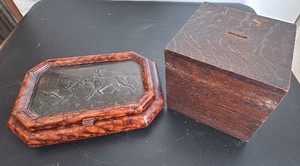 Mens Valet Box and Vintage Wood Box