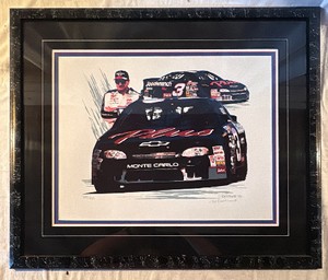 1998 Framed Print of Dale Earnhardt and His #3 Car