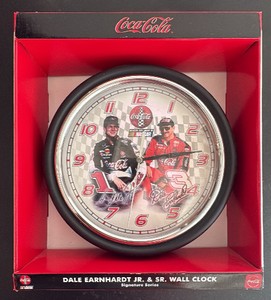 Coca-Cola Wall Clock Featuring Both Earnhardts