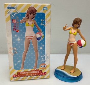 Misaka Mikoto Premium Summer Beach Figure PM Bikini Toaru Kagaku no Railgun S (One foot tab broke) 6.5 inch
