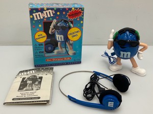 Vintage M&Ms Radio Shack Blue Character Radio with Headphones New Old Stock