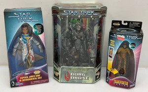 Miscellaneous vintage collectible star trek action figures, new in original box.