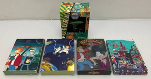 Futurama CDs volume 1 through 4 complete sets and Planet Express ship in original box.