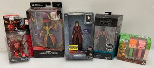 Miscellaneous action figures, including star wars and more.All new and in pack.