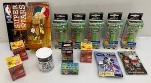 Vintage miniature collectible items, including the walking dead and more. All are new in pack
