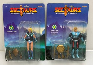 Sectaurs Warriors of Symbion Nacelle Stellara Symbions Toughest Warrior Figure and Dargon both new old stock.
