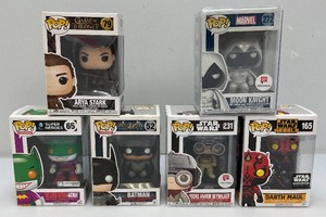 Collectible Funko, pop the figures, including Star Wars and more. All new old stock.