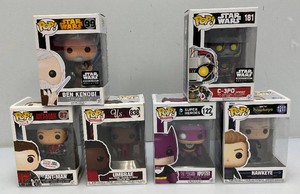 Miscellaneous collectible, funco pops figures, including Star Wars and more. All new old stock.