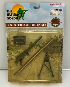 The Ultimate Soldier WWII Series 50060, U.S. .30 Cal Caliber Machine Gun Set 16 new on card bubble yellowed.