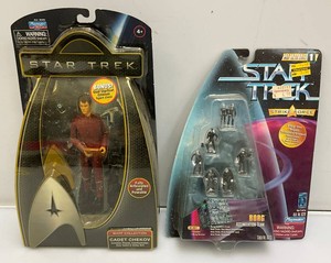 Miscellaneous vintage collectible star trek action figures in more all new on card.