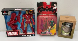 Miscellaneous vintage action figures, including batman and more, new on card