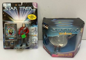 Star Trek Strike Force USS Enterprise NCC-1701-D WPicard &amp Riker Playmates 1997 &amp Vintage 1995 Hunter Of Tosk Star Trek Deep Space 9 PLAYMATES