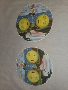 Grandfather Clock dial moon disc-set of 2