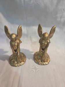 Vintage Brass Angle Candle Holders