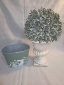 August Grove Decorative Bin. Flocked Sage Ball