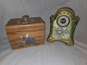 Vintage Trinket Box and Vintage Clock