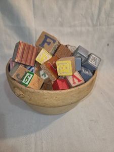 Vintage wooden alphabet blocks