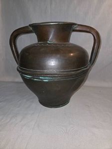 Vintage pewter amphorae vase