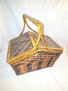 Vintage woven wicker basket