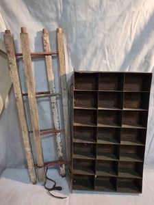Vintage primitive wooden ladders