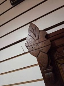 ANTIQUE large wooden framed mirror