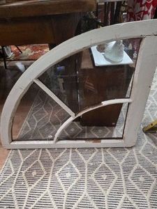 Vintage Shabby White arched dome top window sash