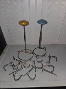 ANTIQUE hat stands and peg board holders