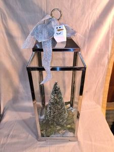 Large Glass and silver metal Lantern