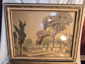 Landscaped framed watercolor prints - Lot of 2
