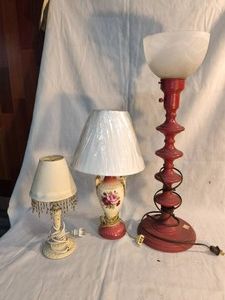 VINTAGE Ornate Lamps- Lot of 3