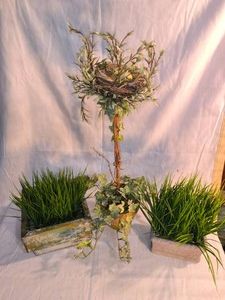Decorative greenery and Bird Nest centerpiece