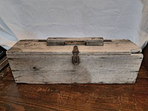 ANTIQUE wooden rustic storage box