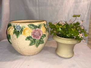 2 Flower pots-with Artificial Greenery