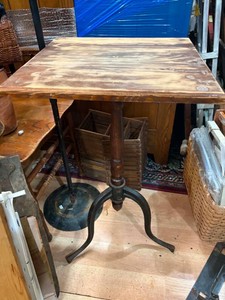 Antique Victorian Oak Cast Iron Table