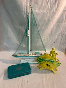 Sailboat,Clock and Jewelery box