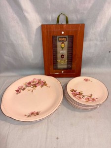 Light Pink Floral Dishes and Inspirational wall Hanging
