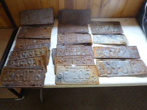 28 Vintage License Plates