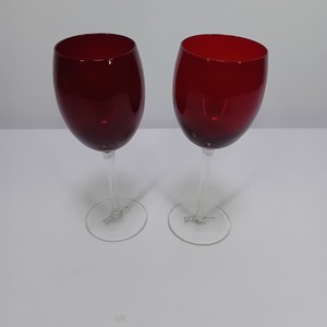 Red Glass Wine Goblets