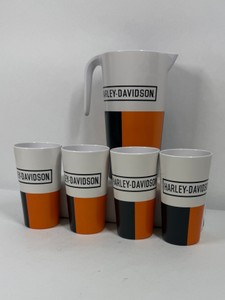 Lot of Harley-Davidson Pitcher and Tumbler Cup Set