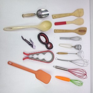 Lot of Mixed Kitchen Utensils Whisks Bamboo Tools Jar Openers Androck