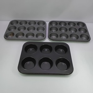 Lot of 3 Nonstick Muffin Baking Pans 12-Cup and 6-Cup