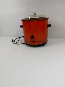 Chicago Electric 6 Quart Slow Cooker Orange with Glass Lid