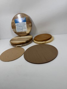 Lot of Elite Edge Glued Acacia Wood Round Craft Panels