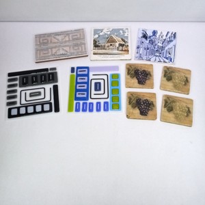 Lot of Longaberger coasters and Ceramic Tile Trivets.