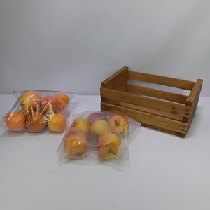 Wooden Produce Crate with Artificial Fruit Dcor Lot