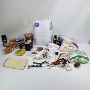Lot of Leather Care, Shoe Polish, Adhesives.