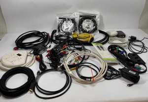 Lot of Assorted Audio Video Cables, Power Adapters & Electronics Accessories